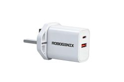 20W USB-C PD Fast Charger UK Plug | Dual Port USB-A & USB-C Power Adapter | For iPhone, Samsung, iPad & More | White